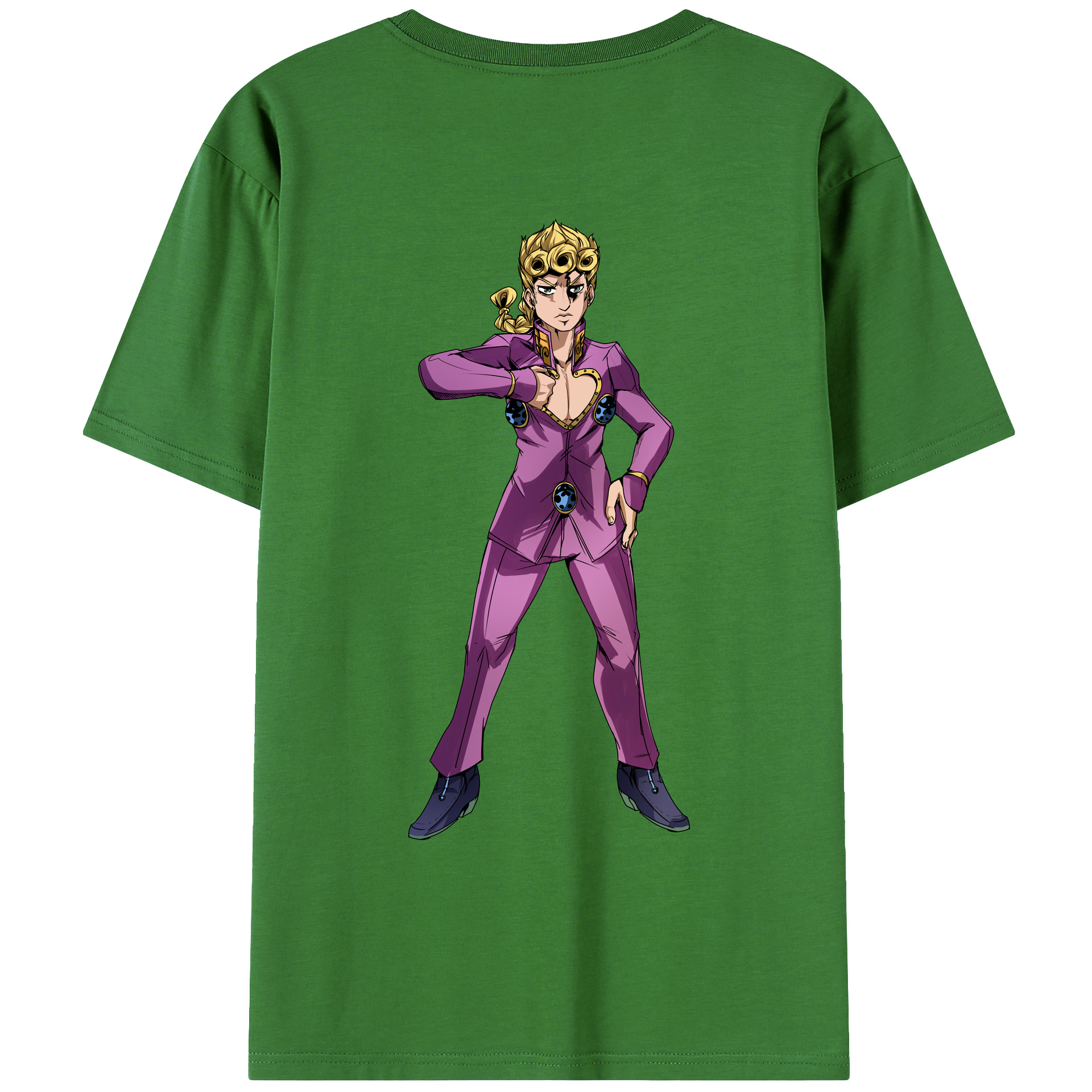（画像用） ジョジョの奇妙な冒険 ジョルノ?ジョバァーナ JoJo's Bizarre Adventure Giorno Giovanna レディース半袖Tシャツ(バックプリント)